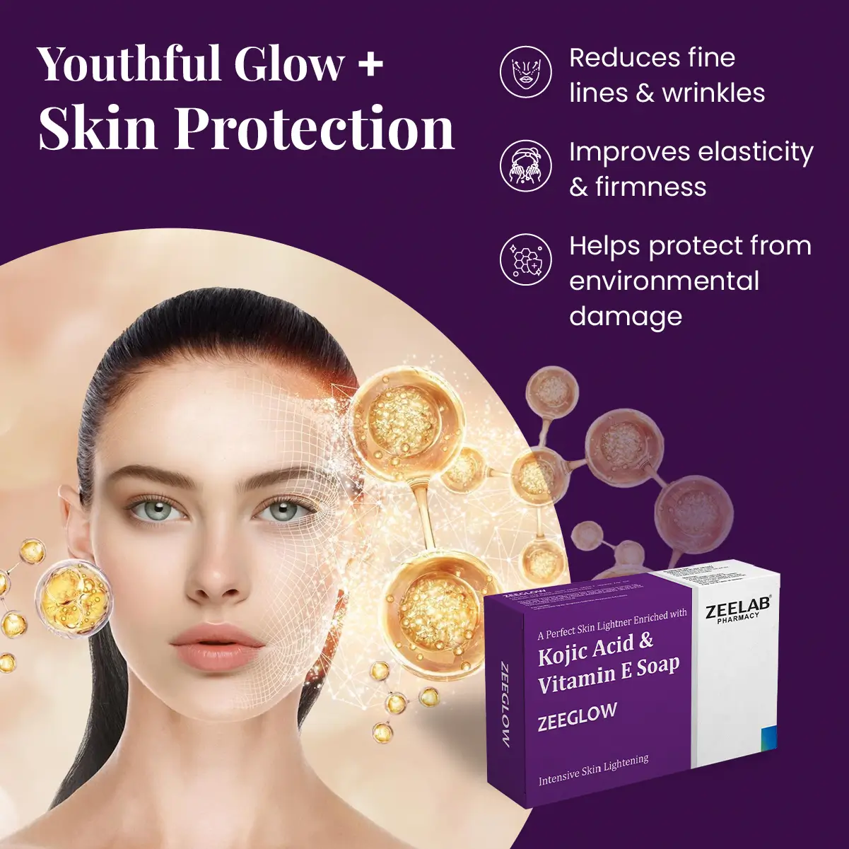 Zeeglow Kojic Acid & Vitamin E Soap | Helps Reduce Pigmentation & Uneven Tone